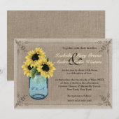 メイソン·ジャー·サンフラワーズ 招待状 (正面/裏面)