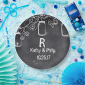 メイソン・ジャー・チャルクボード・スト素朴リング・ラ結婚イトズ ペーパープレート (パーティー)