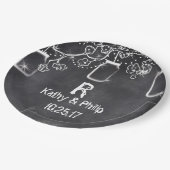 メイソン・ジャー・チャルクボード・スト素朴リング・ラ結婚イトズ ペーパープレート (アングル)