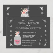 メイソン·ジャー·チ素朴ャルクボード·ブライダル·ブランチA01D 招待状 (正面/裏面)