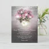 メイソン·ジャー(バラ·ストリング·ラ結婚イト付き) 招待状 (スタンド正面)