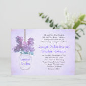メイソン·ジャー&パープル·薄紫·バンチ結婚式招待状 招待状 (スタンド正面)