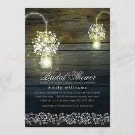メイソン·ジャー·フローラ·ラスティック·ブライダル·シャワーの招待 招待状