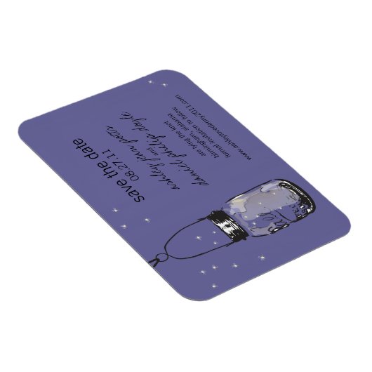 メイソン・ジャー&ホタル日付を保存 マグネット (右側)