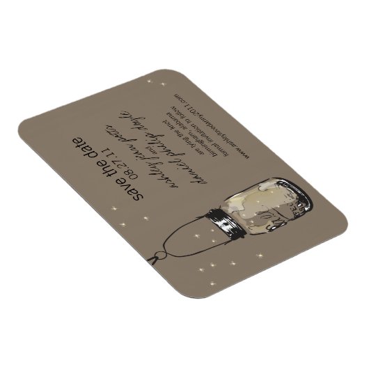 メイソン・ジャー&ホタル日付を保存 マグネット (右側)