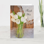 メイソン・ジャー・ホワイト・チュー結婚リップス・バーンズ・ザンキュー・ノート サンキューカード (正面)