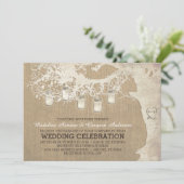 メイソン·ジャー·ライト·バ素朴ーラ結婚ップズ 招待状 (スタンド正面)