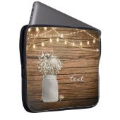 メイソン・ジャー&ライ素朴トの赤ちゃんの息フローラ ラップトップスリーブ (正面右)