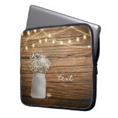 メイソン・ジャー&ライ素朴トの赤ちゃんの息フローラ ラップトップスリーブ (正面左)