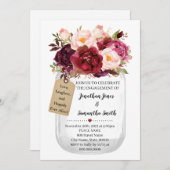 メイソン·ジャー·婚約·マルサラ·カントリー·シック 招待状 (正面/裏面)