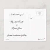 メイソン・ジャー、白いアジサイ、日付を保存 案内ポストカード (裏面)