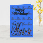 メイソン、名前、ロゴ、誕生日グリーティングカード。 カード (黄色い花)