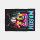 メイソン 67 面白い アイスクリーム ドリップ 野球 アイスクリーム D フリースブランケット (正面(横))