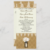 メイソンjarのデイジー、burlapウェディングプログラム プログラム (正面/裏面)