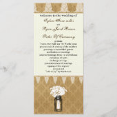 メイソンjarのデイジー、burlapウェディングプログラム プログラム (正面)