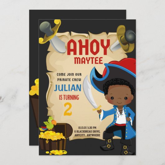 メイティの誕生日パーティー!招待状 (正面/裏面)