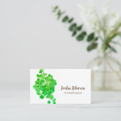 メイデンヘアファーンプラント水彩グリーン 名刺 (スタンド正面)