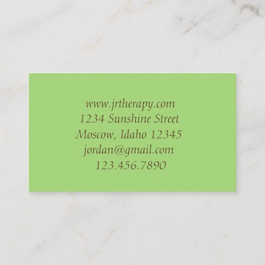 メイデンヘアファーンプラント水彩グリーン 名刺 (裏面)