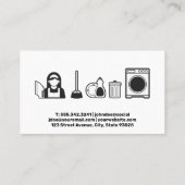 メイドおよびクリーニング製品のアイコン |木材 名刺 (裏面)