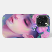 メイドかわいらしフラワーインヘアエーテル芸術 iPhoneケース (裏面横)