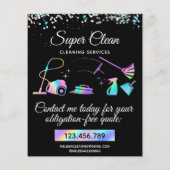 メイドが掃除する家が輝くホログラフィックフライヤー チラシ (裏面)