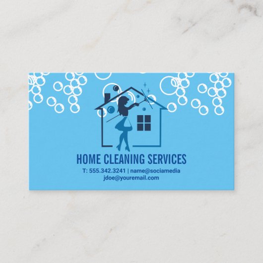 メイドとハウスロゴ | シャボン 名刺 (正面)