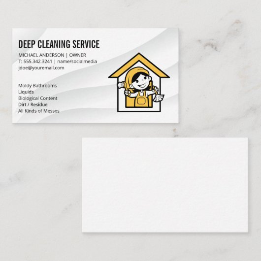 メイドとホームイラストレーションのロゴ 名刺 (正面/裏面)