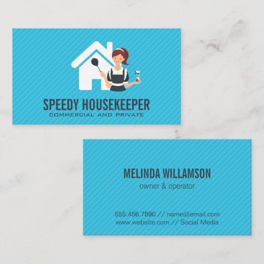 メイドのダスティングとクリーニング 名刺 (正面/裏面)