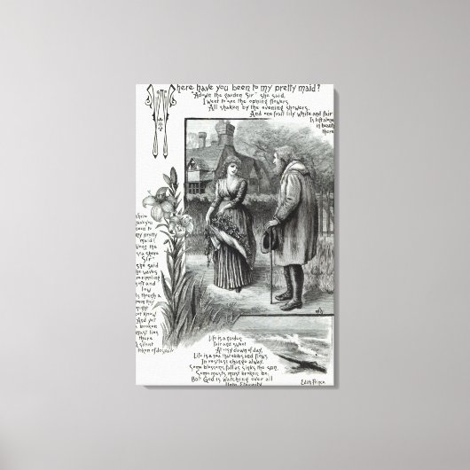 メイドの所に行かわいらしった? キャンバスプリント (正面)