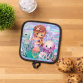 メイドは髪の毛の中に遊星を持つ 鍋敷き (トップダウン)