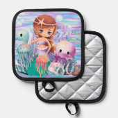 メイドは髪の毛の中に遊星を持つ 鍋敷き (正面/裏面)