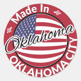 メイドインオクラホマシティーOklahoma USA国旗 ラウンドシール