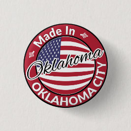 メイドインオクラホマシティーOklahoma USA国旗 缶バッジ