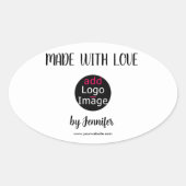 メイドウィズラブシックプロフェッショナルカスタムロゴ 楕円形シール (正面)