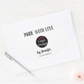 メイドウィズラブシックプロフェッショナルカスタムロゴ 楕円形シール (封筒)