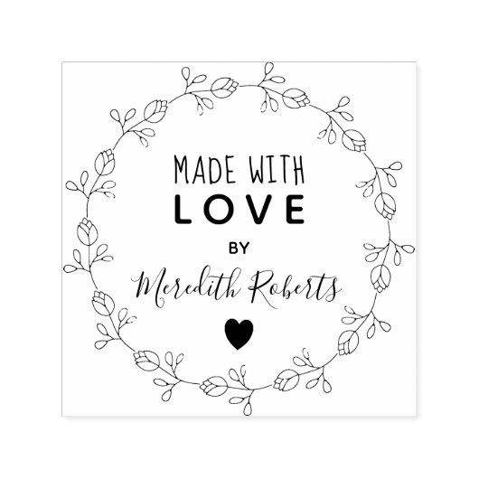 メイドウィズラブパーソナライズされたフローラリース セルフインキングスタンプ (デザイン)