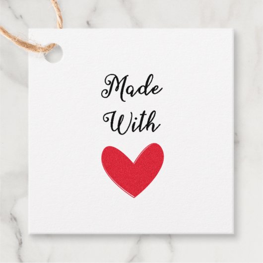 メイドウィズラブライドCoブライダル素朴シャワーパーティー フェイバータグ (正面)