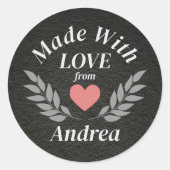 メイドウィズラブ名前をカスタムする ラウンドシール (正面)