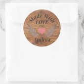 メイドウィズラブ名前をカスタムする ラウンドシール (バッグ)