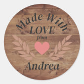 メイドウィズラブ名前をカスタムする ラウンドシール (正面)