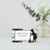 メイドガーリーストライプデイジーフローラ家政婦 名刺 (スタンド正面)