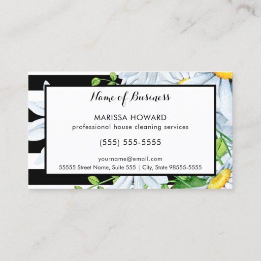 メイドガーリーストライプ&デイジーフローラ家政婦 名刺 (裏面)