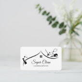 メイドクリーニングきらめくハウス白黒 名刺 (スタンド正面)