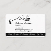 メイドクリーニングきらめくハウス白黒 名刺 (裏面)