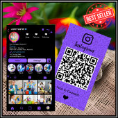 メイドクリーニングインスタグラムパープル |ハウスキーピングQR 名刺