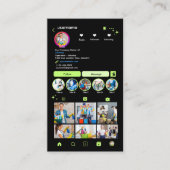 メイドクリーニングインスタグラムライムグリーンハウスキーピングQR 名刺 (正面)