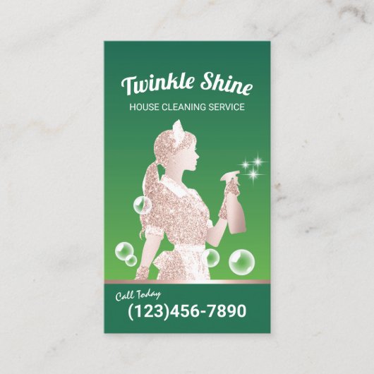 メイドクリーニングサービスグリーンエレガントハウスキーピング 名刺 (正面)