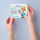 メイドクリーニングサービスフライヤー チラシ (手)