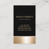 メイドクリーニングサービスブラック&金ゴールドハウスキーピング 名刺 (裏面)