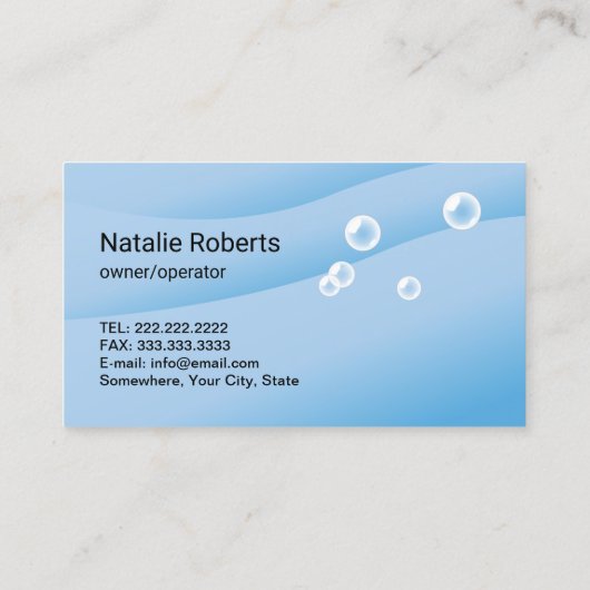 メイドクリーニングサービスモダンブルーカーブ 名刺 (裏面)